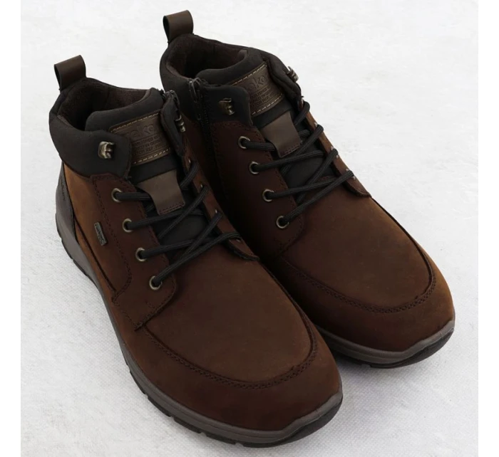 Pánské hnědé kožené nepromokavé boty model 21905547 - Rieker