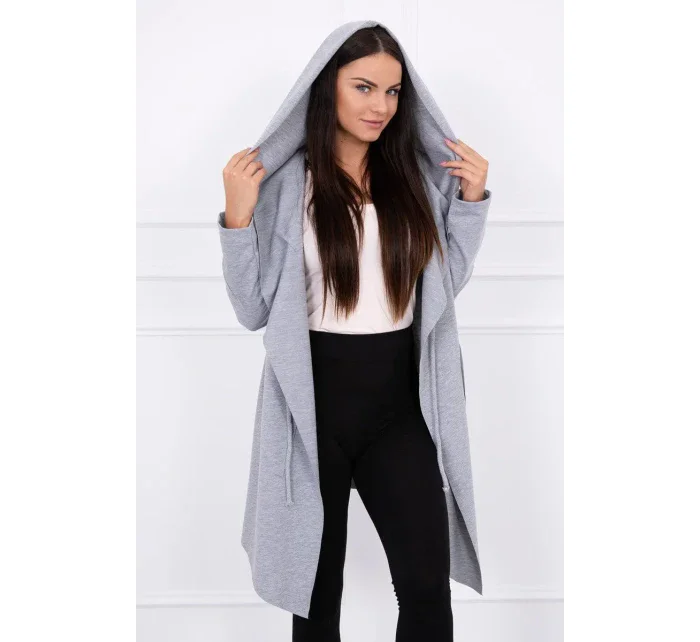 Volná pláštěnka s kapucí šedá