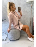 Šaty s kravatou tmavě pudrově růžové Šaty s kravatou tmavě pudrově růžové