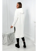 Zateplená mikina s bočnými rázporkami ecru