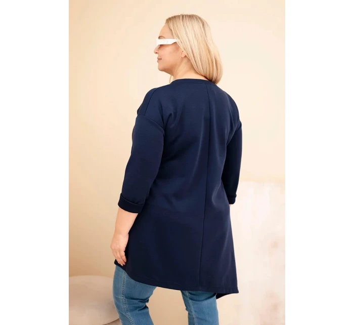 Dámská Plus Size z viskózy s volným střihem a dlouhým rukávem model 21808675 - K-Fashion Dámská Plus Size z viskózy s volným střihem a dlouhým rukávem model 21808675 - K-Fashion