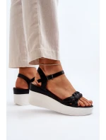 Sandały Na Koturnie Czarne Esinna Sandały Na Koturnie Czarne Esinna