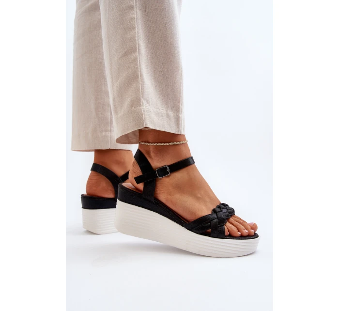 Sandały Na Koturnie Czarne Esinna Sandały Na Koturnie Czarne Esinna