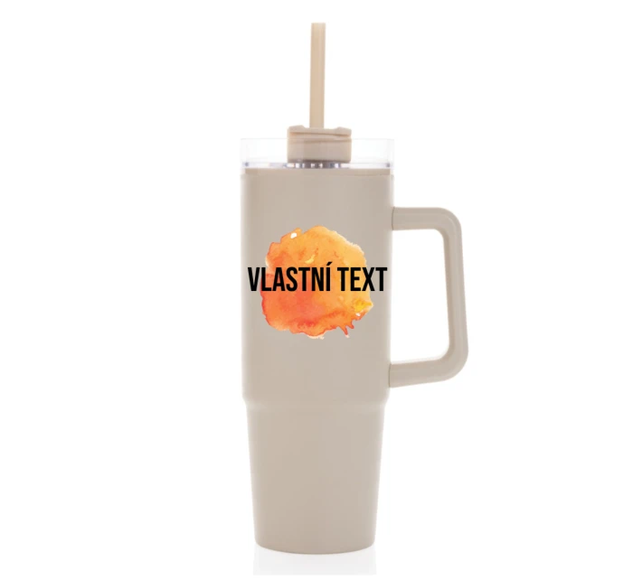 Personalizovaná cestovní termoska s průhledným víčkem - Akvarelový otisk Personalizovaná cestovní termoska s průhledným víčkem - Akvarelový otisk