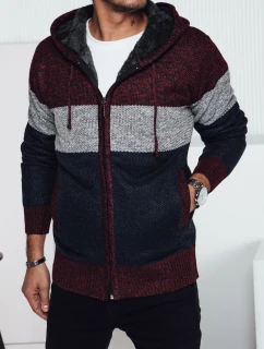 Pánský svetr s kapucí bordó Dstreet model 21982530 - FashionStreet