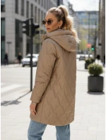 Dámská prošívaná přechodová bunda velbloudí barvy Dstreet model 21996000 - FashionStreet