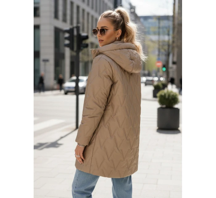 Dámská prošívaná přechodová bunda velbloudí barvy Dstreet model 21996000 - FashionStreet