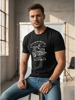 Tshirt męski z nadrukiem czarny model 22170632 - FashionStreet