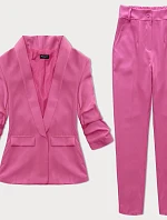 Dámsky oblek s nohavicami tmavoružový (X22-356X)