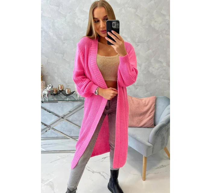 Sveter dlhý kardigan svetlo ružový