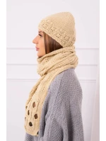 Dámska súprava so šálom Maja K327 beige