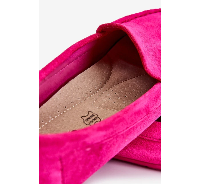 Zamszowe Mokasyny Damskie Fuksja Morreno Zamszowe Mokasyny Damskie Fuksja Morreno