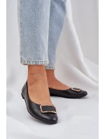 Eko kožené baleríny se zdobením černé model 21684298 - Boto