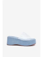 Dámské Pantofle S Páskem Na Klínu Jeans model 21696555 - Boto