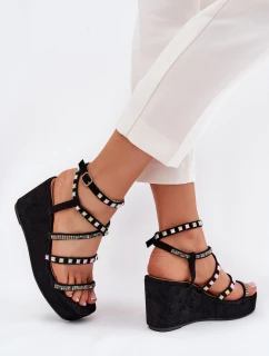 Dámské Sandály Na Klínu Se Na Černé model 21702805 - Boto