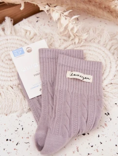 Hřejivé dámské ponožky s vlnou šedé