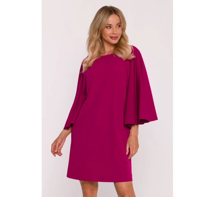 S426 Mini šaty s netopierími rukávmi - slivka S426 Mini šaty s netopierími rukávmi - slivka