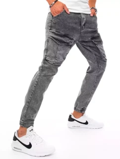 Pánské bojové džínové kalhoty tmavě šedé Dstreet UX3275