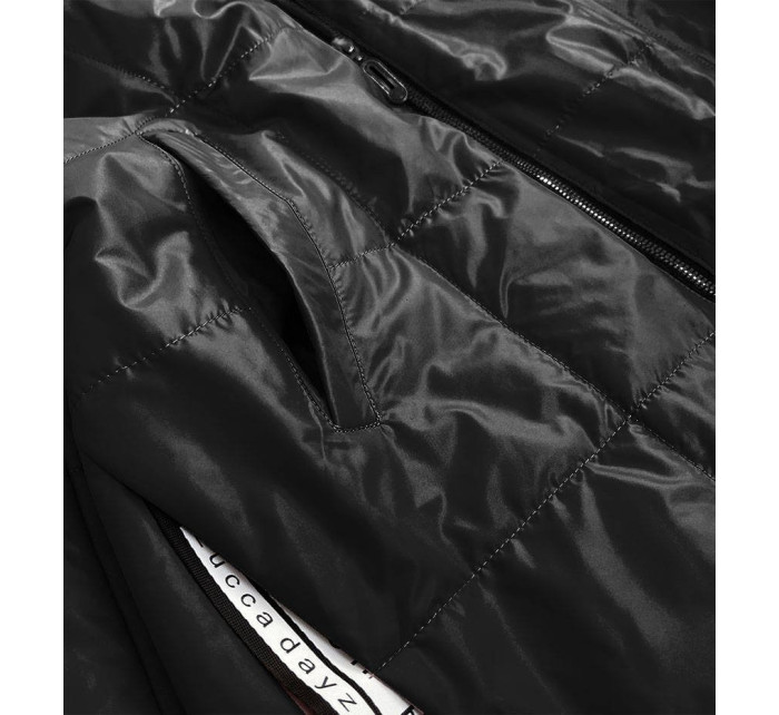 Černá dámská bunda s kapucí model 16148333 - ROSSE LINE