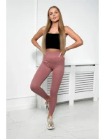 Pruhované legíny tmavo ružové