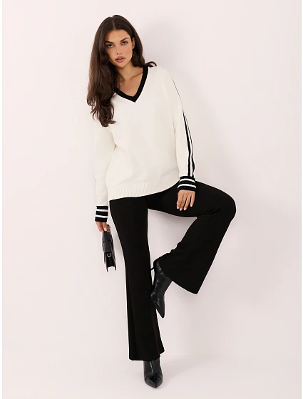 Sweter IR SW model 22404412 biało czarny - FPrice Sweter IR SW model 22404412 biało czarny - FPrice