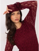 Bluzka IT BZ model 21807975 bordowy - FPrice Bluzka IT BZ model 21807975 bordowy - FPrice