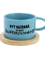 Byť naštvaný je moja nadprirodzená vlastnosť - modrý hrnček s makrónkou 200 ml