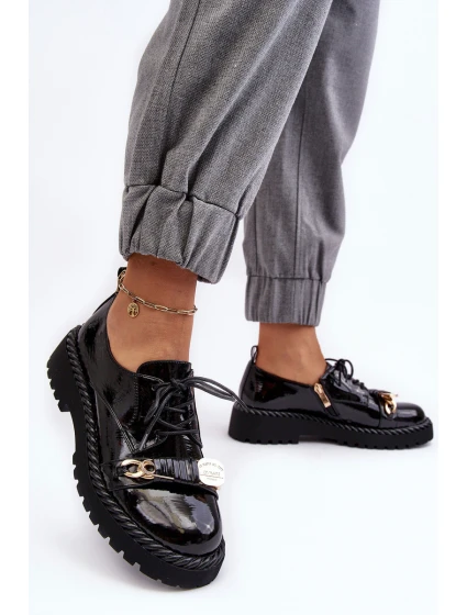 Damskie Lakierowane Półbuty D&A MR870-81 Czarne