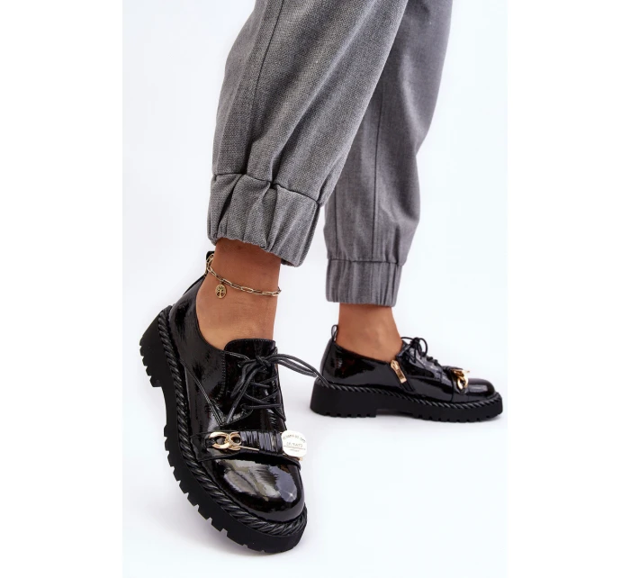 Damskie Lakierowane Półbuty D&A MR870-81 Czarne