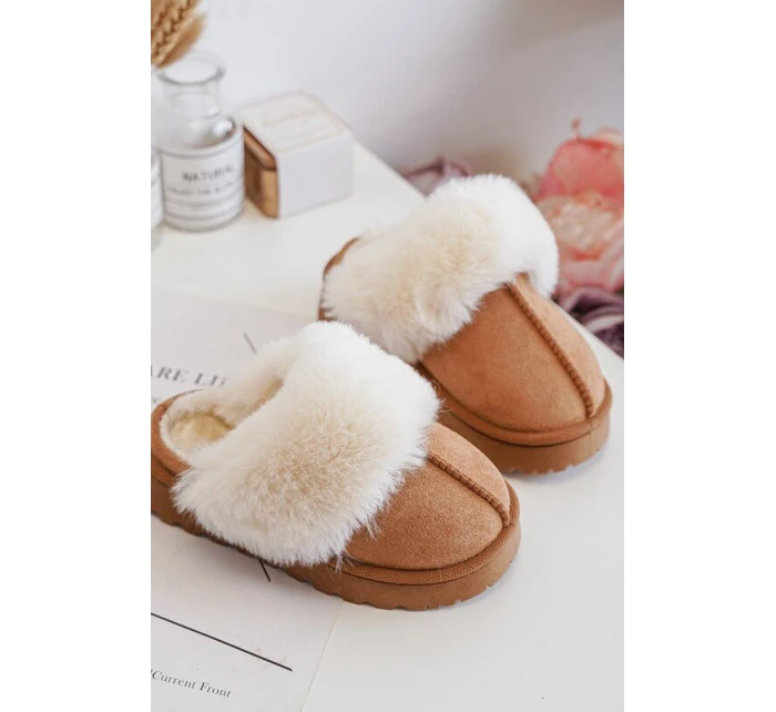 Kapcie Dziecięce Z Futerkiem Camel Birasta