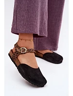 Kožené semišové dámské sandály s uzavřenými prsty Maciejka H7365-01 Černé