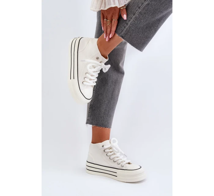 Dámské Tenisky na platformě Bílé Aineri Dámské Tenisky na platformě Bílé Aineri