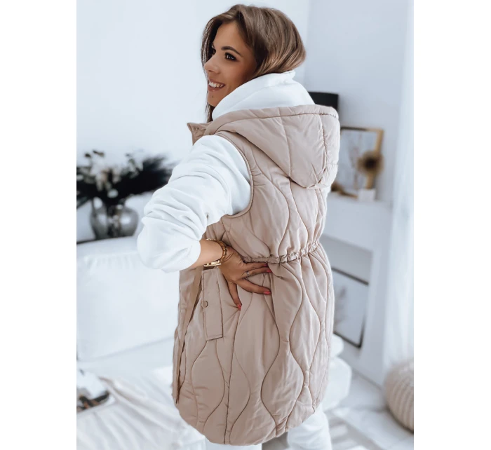 Dámská prošívaná vesta béžová Dstreet model 21966375 - FashionStreet Dámská prošívaná vesta béžová Dstreet model 21966375 - FashionStreet