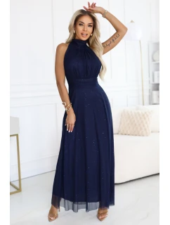 dlouhé šaty s  a střihem námořnická modř model 21418735 - numoco basic