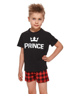 Krátke chlapčenské pyžamo Prince čierne