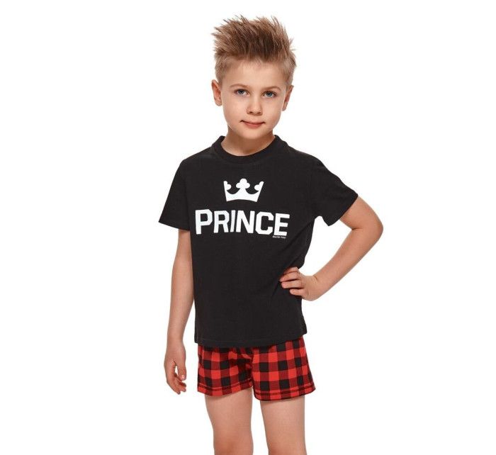 Krátké chlapecké pyžamo Prince černé