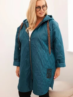 Dámska prešívaná bunda s kapucňou a HOPE Seaside v nadmernej veľkosti