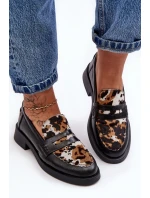 Skórzane Półbuty Mokasyny Damskie Maciejka 06250-01 Czarne