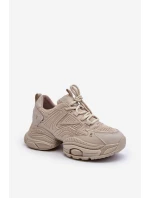 Sneakersy Na Masywnej Podeszwie GOE NN2N4046 Beżowe Sneakersy Na Masywnej Podeszwie GOE NN2N4046 Beżowe