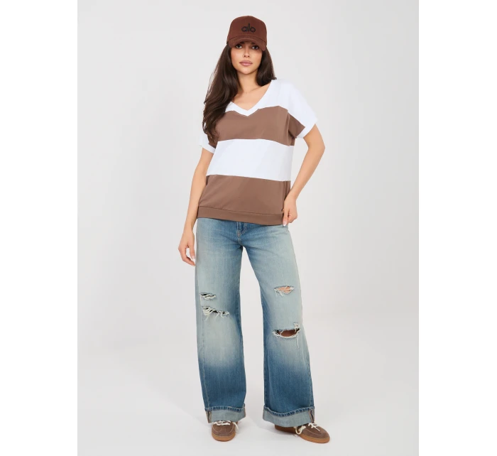 Blúzka RV BZ A1214.89 bielo-hnedá