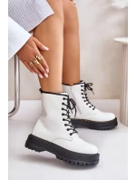 Zateplené členkové topánky z eko kože so zipsom White Naleli Zateplené členkové topánky z eko kože so zipsom White Naleli