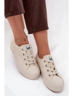 Dámske tenisky na platforme LEE ISLA C WOMEN LOW - béžové