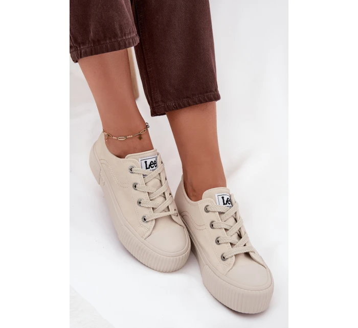 Dámske tenisky na platforme LEE ISLA C WOMEN LOW - béžové