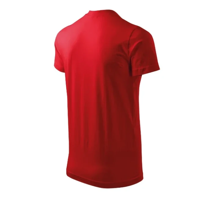 Heavy V-neck tričko unisex červená