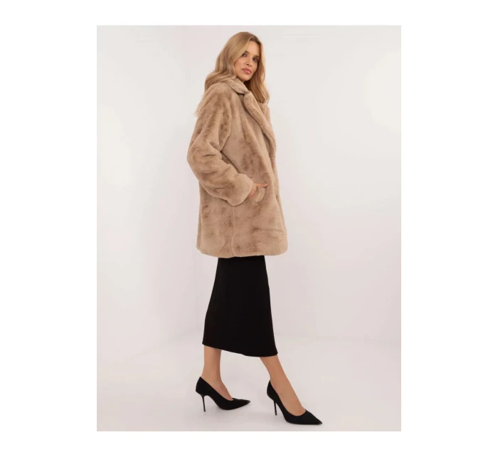 Dámsky kabát TW CZ BI G230119.32 svetlohnedý - Fashion Classic