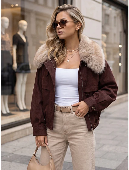 kurtka zimowa damska z bordowa model 22324215 - FashionStreet