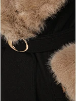 Płaszcz damski z odpinanym czarny model 22404879 - FashionStreet Płaszcz damski z odpinanym czarny model 22404879 - FashionStreet