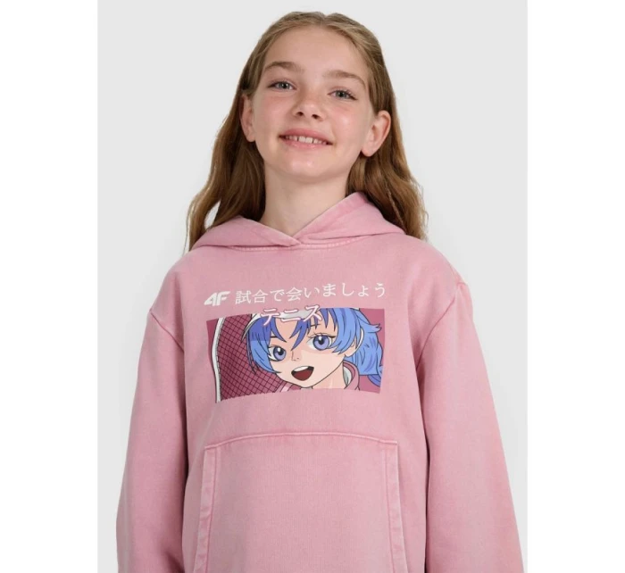 Dívčí mikina s kapucí model 21868360 - 4F Dívčí mikina s kapucí model 21868360 - 4F