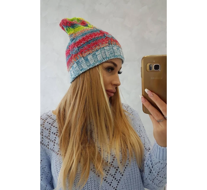 Fleecová čiapka Klaudia K255 žltá neón+modrá Fleecová čiapka Klaudia K255 žltá neón+modrá