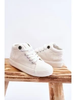 Dziecięce Klasyczne Wysokie Trampki Big Star LL374002 Białe Dziecięce Klasyczne Wysokie Trampki Big Star LL374002 Białe